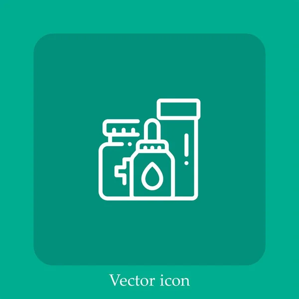 Pill Vector Icon Linear Icon Line Editable Stroke — Stock Vector