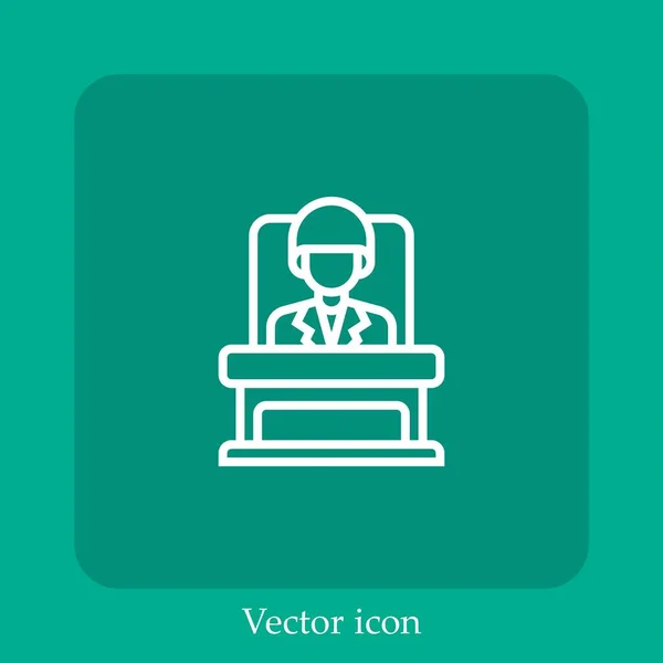 Boss Vector Icon Linear Icon Line Editable Stroke — Stock Vector