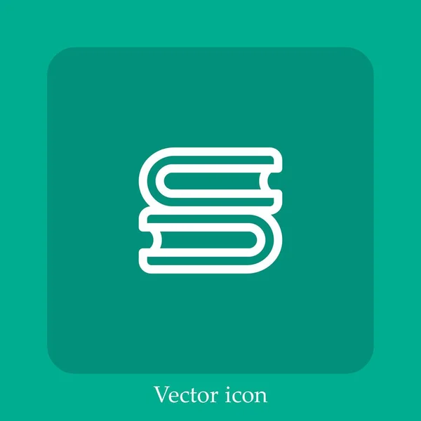 Books Vector Icon Linear Icon Line Editable Stroke — Stock Vector