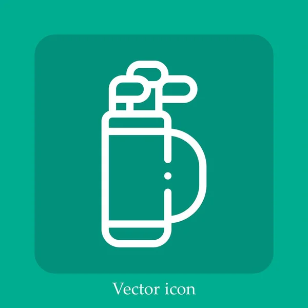 Golf Bag Vector Icon Linear Icon Line Editable Stroke — Stock Vector