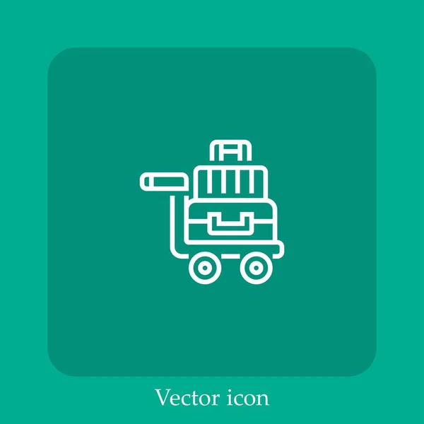 Luggage Vector Icon Linear Icon Line Editable Stroke — Stock Vector