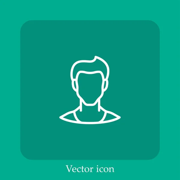 Ícone Vetor Homem Linear Icon Line Com Curso Editável — Vetor de Stock