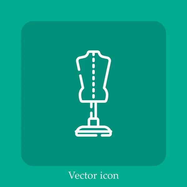 Maniquí Icono Vectorial Icon Line Lineal Con Carrera Editable — Vector de stock