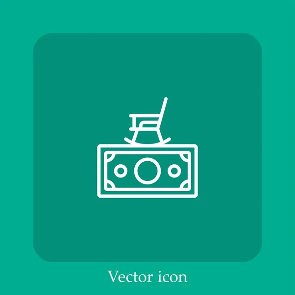 Ícone Vetorial Dinheiro Linear Icon Line Com Curso Editável — Vetor de Stock