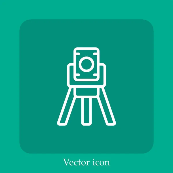 Tripod Vector Icon Linear Icon Line Editable Stroke — Stock Vector