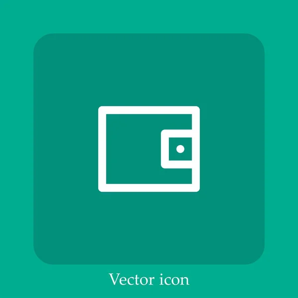 Ícone Vetorial Carteira Linear Icon Line Com Curso Editável — Vetor de Stock