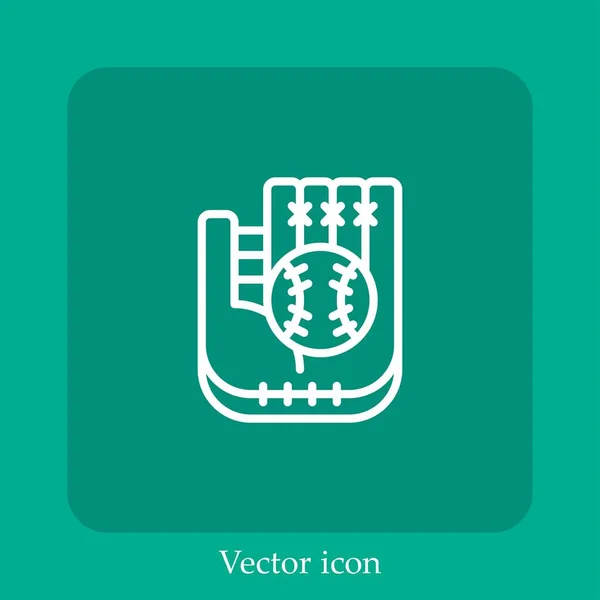 Ícone Vetor Beisebol Linear Icon Line Com Curso Editável — Vetor de Stock