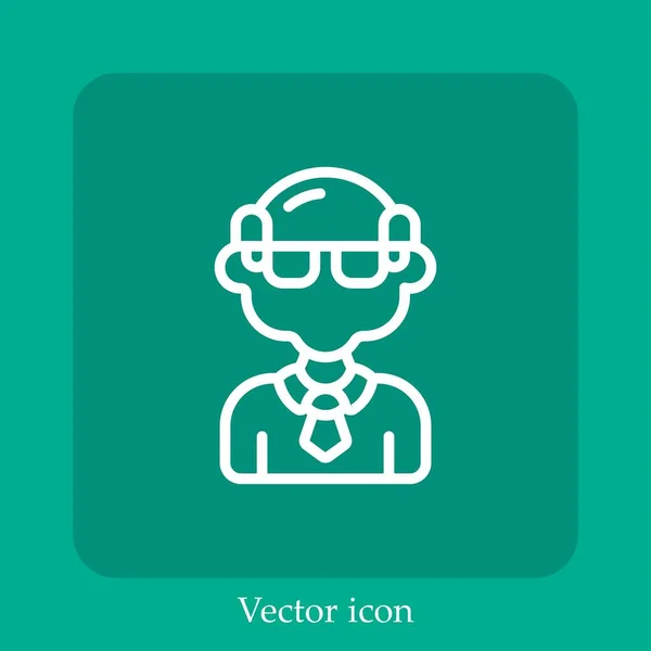Icono Del Vector Edad Avanzada Icon Line Lineal Con Carrera — Vector de stock