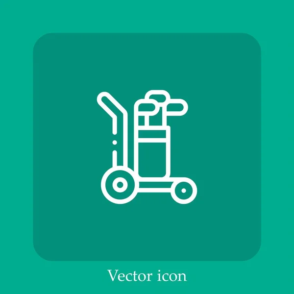 Golftasche Vektor Symbol Lineare Icon Line Mit Editierbarem Strich — Stockvektor