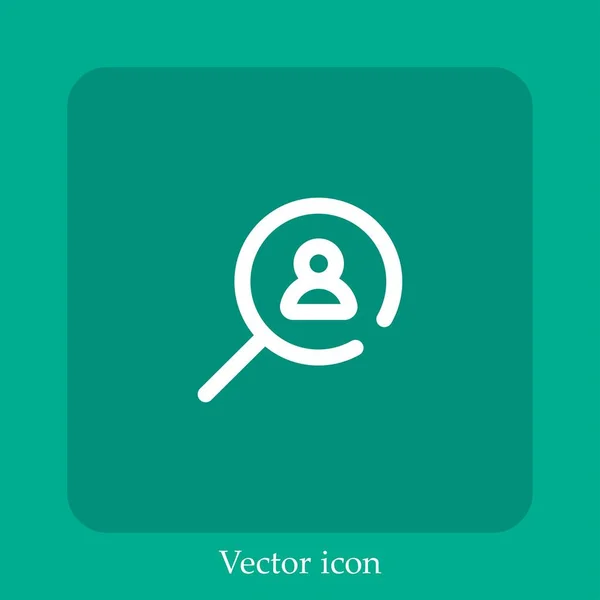 Icono Vector Lupa Icono Lineal Línea Con Carrera Editable — Vector de stock