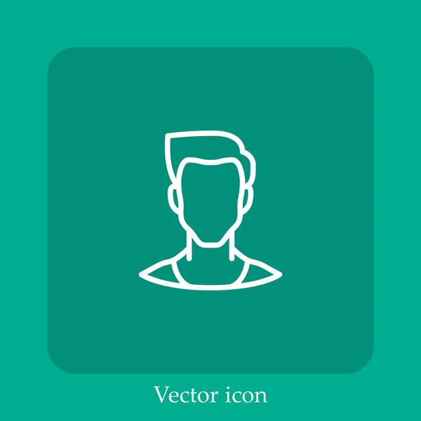 Man Vektor Ikon Lineáris Ikon Line Szerkeszthető Stroke — Stock Vector