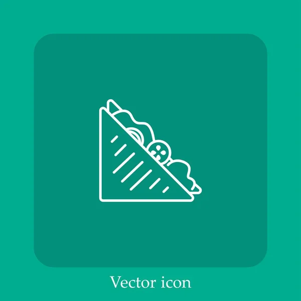 Sandwich Vektor Symbol Lineare Icon Line Mit Editierbarem Strich — Stockvektor