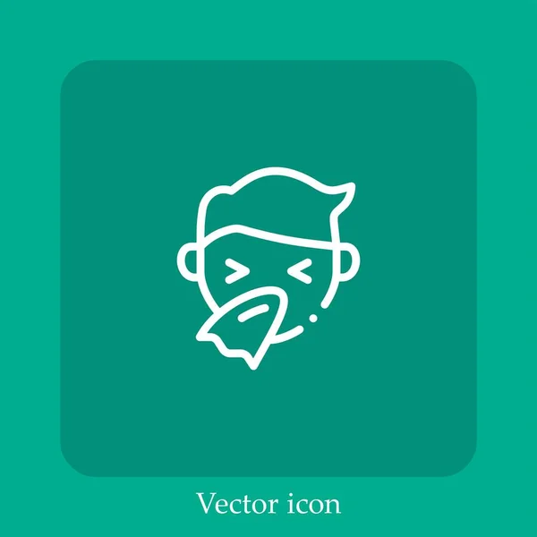 Espirrar Ícone Vetor Linear Icon Line Com Curso Editável —  Vetores de Stock