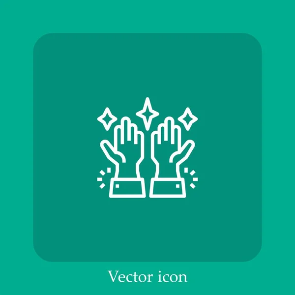 Icône Vectorielle Nettoyage Icône Linéaire Ligne Avec Course Modifiable — Image vectorielle
