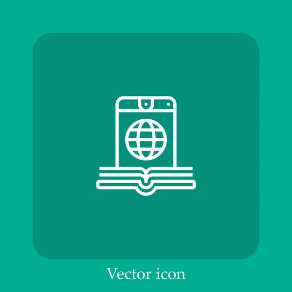 Curso Línea Vector Icono Icon Line Lineal Con Carrera Editable — Vector de stock