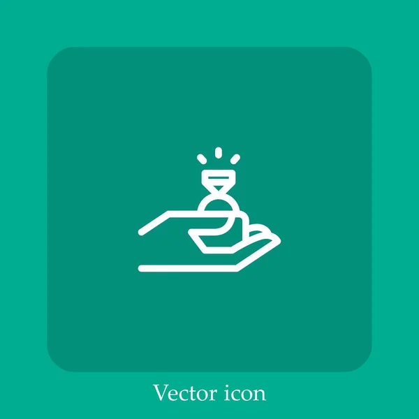 Propuesta Vector Icono Icon Line Lineal Con Carrera Editable — Vector de stock
