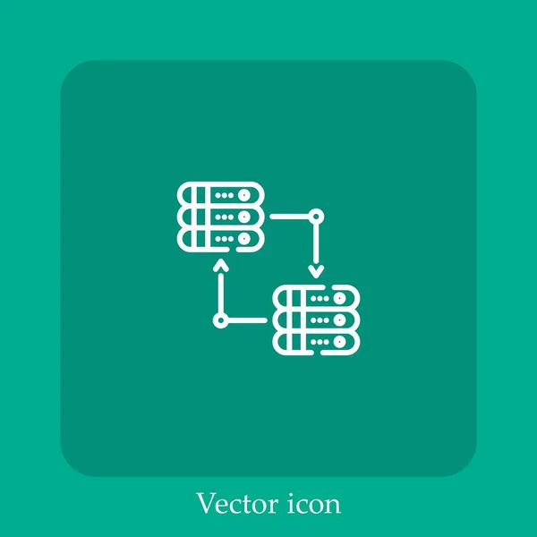 Compartir Icono Vector Icon Line Lineal Con Carrera Editable — Vector de stock