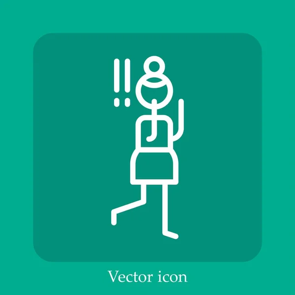 Ícone Vetorial Surpresa Linear Icon Line Com Curso Editável — Vetor de Stock