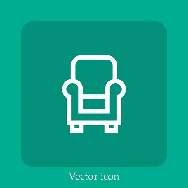 Sillón Icono Vector Icon Line Lineal Con Carrera Editable — Vector de stock