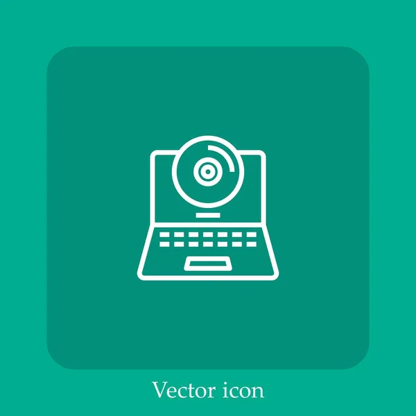 Dvd Icono Vectorial Icon Line Lineal Con Carrera Editable — Archivo Imágenes Vectoriales