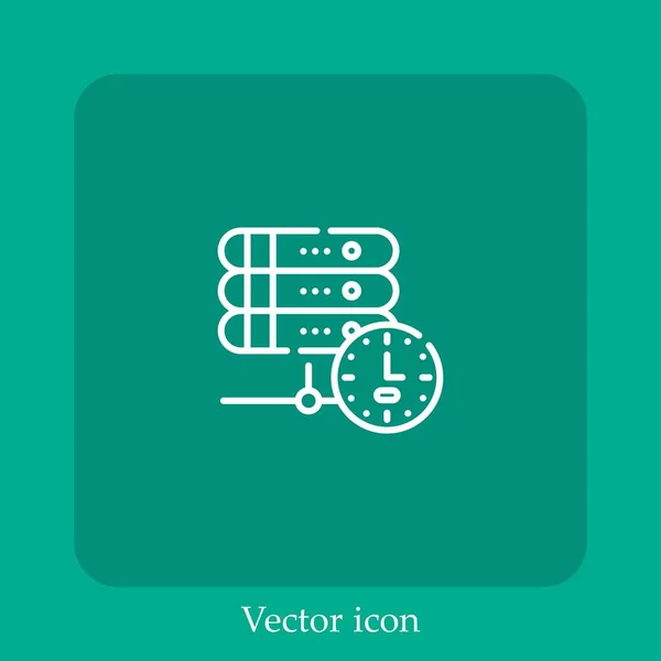 Ícone Vetor Hospedagem Linear Icon Line Com Curso Editável — Vetor de Stock