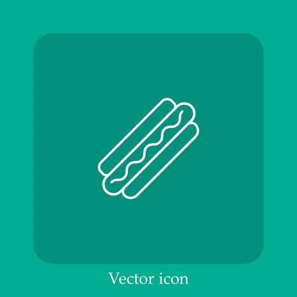 Icono Vector Perro Caliente Icon Line Lineal Con Carrera Editable — Vector de stock