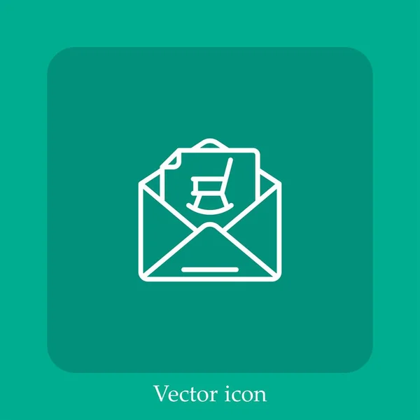 Letter Vektor Icon Lineare Icon Line Mit Editierbarem Strich — Stockvektor