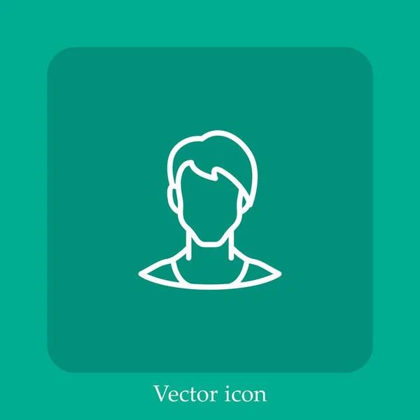 Man Vector Icon Linear Icon Line Editable Stroke — Stock Vector