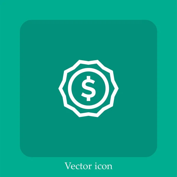 Ícone Vetorial Preço Linear Icon Line Com Curso Editável — Vetor de Stock