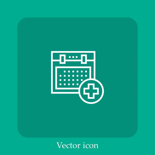 Icône Vectorielle Calendrier Icône Linéaire Ligne Avec Trait Modifiable — Image vectorielle