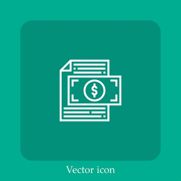 Ícone Vetorial Custo Linear Icon Line Com Curso Editável — Vetor de Stock