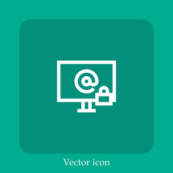 Ícone Vetor Mail Linear Icon Line Com Curso Editável — Vetor de Stock