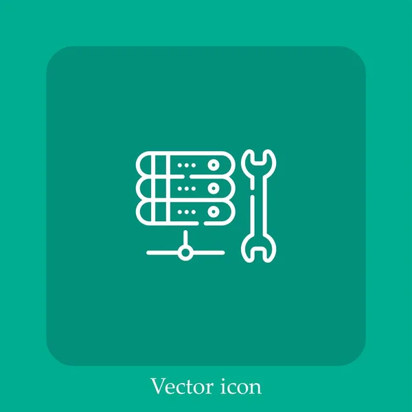 Icône Vectorielle Maintenance Icône Linéaire Ligne Avec Course Modifiable — Image vectorielle
