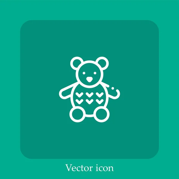 Teddy Urso Vetor Ícone Linear Icon Line Com Curso Editável — Vetor de Stock