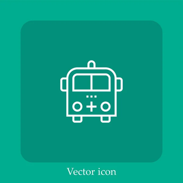 Rettungswagen Vektor Symbol Lineare Icon Line Mit Editierbarem Strich — Stockvektor