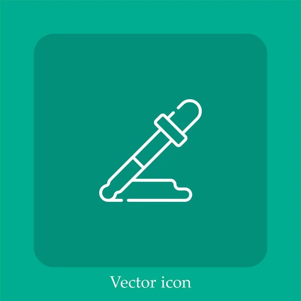 Ícone Vetorial Eyedropper Linear Icon Line Com Curso Editável — Vetor de Stock