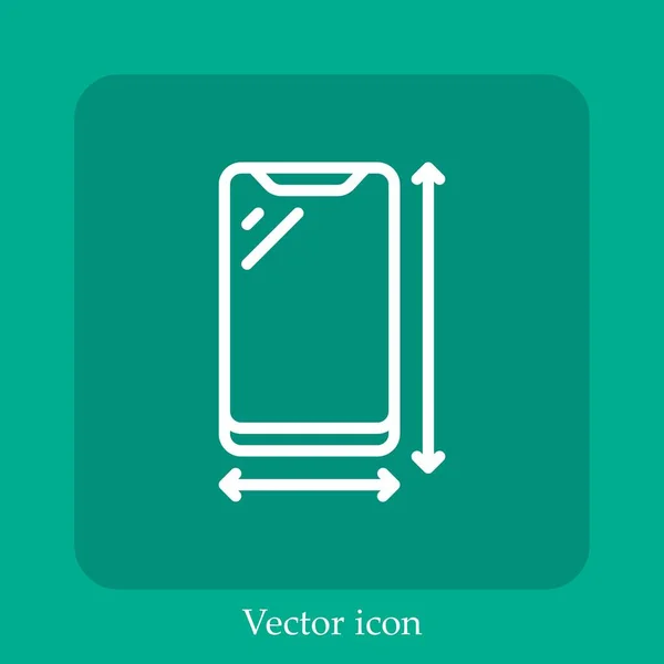 Icono Vector Teléfono Inteligente Icon Line Lineal Con Carrera Editable — Vector de stock