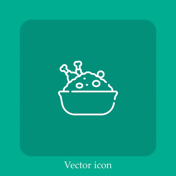 Biryani Vector Icon Linear Icon Line Editable Stroke — Stock Vector