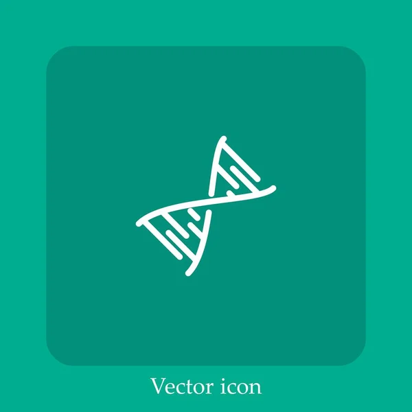 Icône Vectorielle Dna Icône Linéaire Ligne Avec Course Modifiable — Image vectorielle