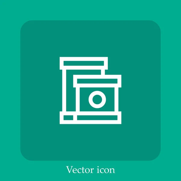 Icono Vector Enlatado Icon Line Lineal Con Carrera Editable — Archivo Imágenes Vectoriales