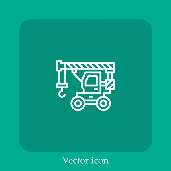 Icône Vectorielle Grue Icône Linéaire Ligne Avec Course Modifiable — Image vectorielle