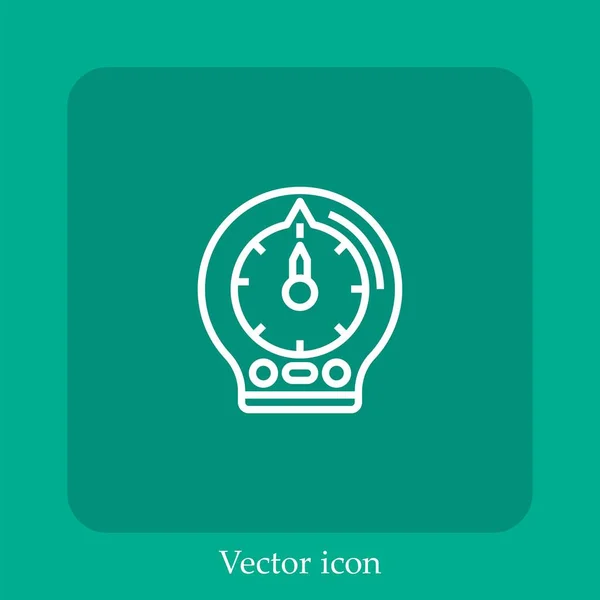 Icône Vectorielle Minuterie Cuisine Icône Linéaire Ligne Avec Course Modifiable — Image vectorielle