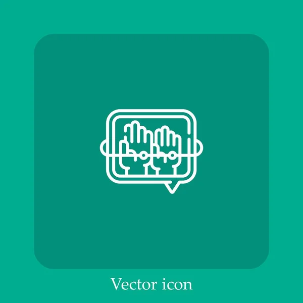 Icono Vector Burbuja Voz Icon Line Lineal Con Carrera Editable — Vector de stock