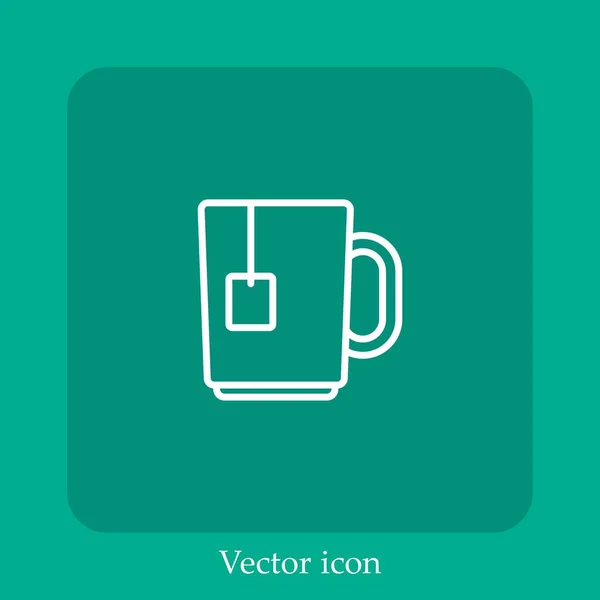 Taza Icono Vector Icon Line Lineal Con Carrera Editable — Vector de stock