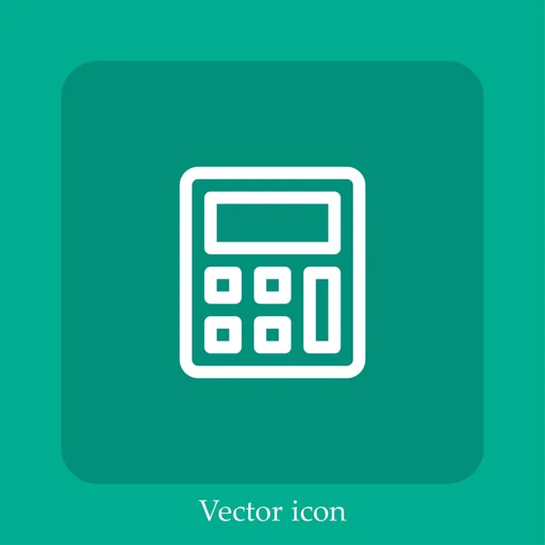 Icône Vectorielle Calculatrice Icône Linéaire Ligne Avec Course Modifiable — Image vectorielle