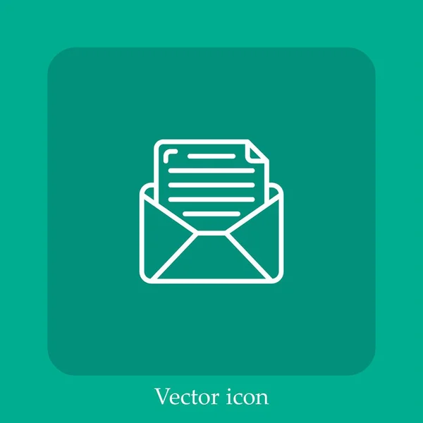 Mail Vektor Symbol Lineare Icon Line Mit Editierbarem Strich — Stockvektor