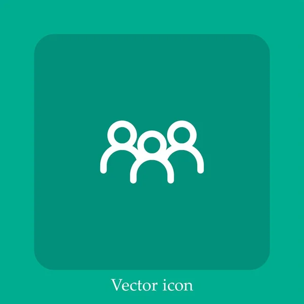 Icono Vector Personas Icon Line Lineal Con Carrera Editable — Vector de stock