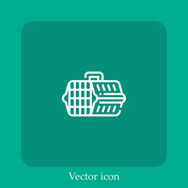 Vector Portador Icono Lineal Icon Line Con Carrera Editable — Vector de stock