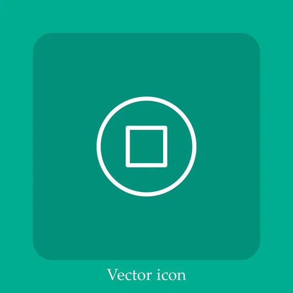 Icône Vectorielle Stop Icône Linéaire Ligne Avec Trait Modifiable — Image vectorielle