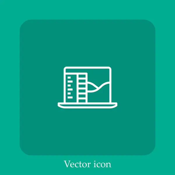 Laptop Vektor Symbol Lineare Icon Line Mit Editierbarem Strich — Stockvektor